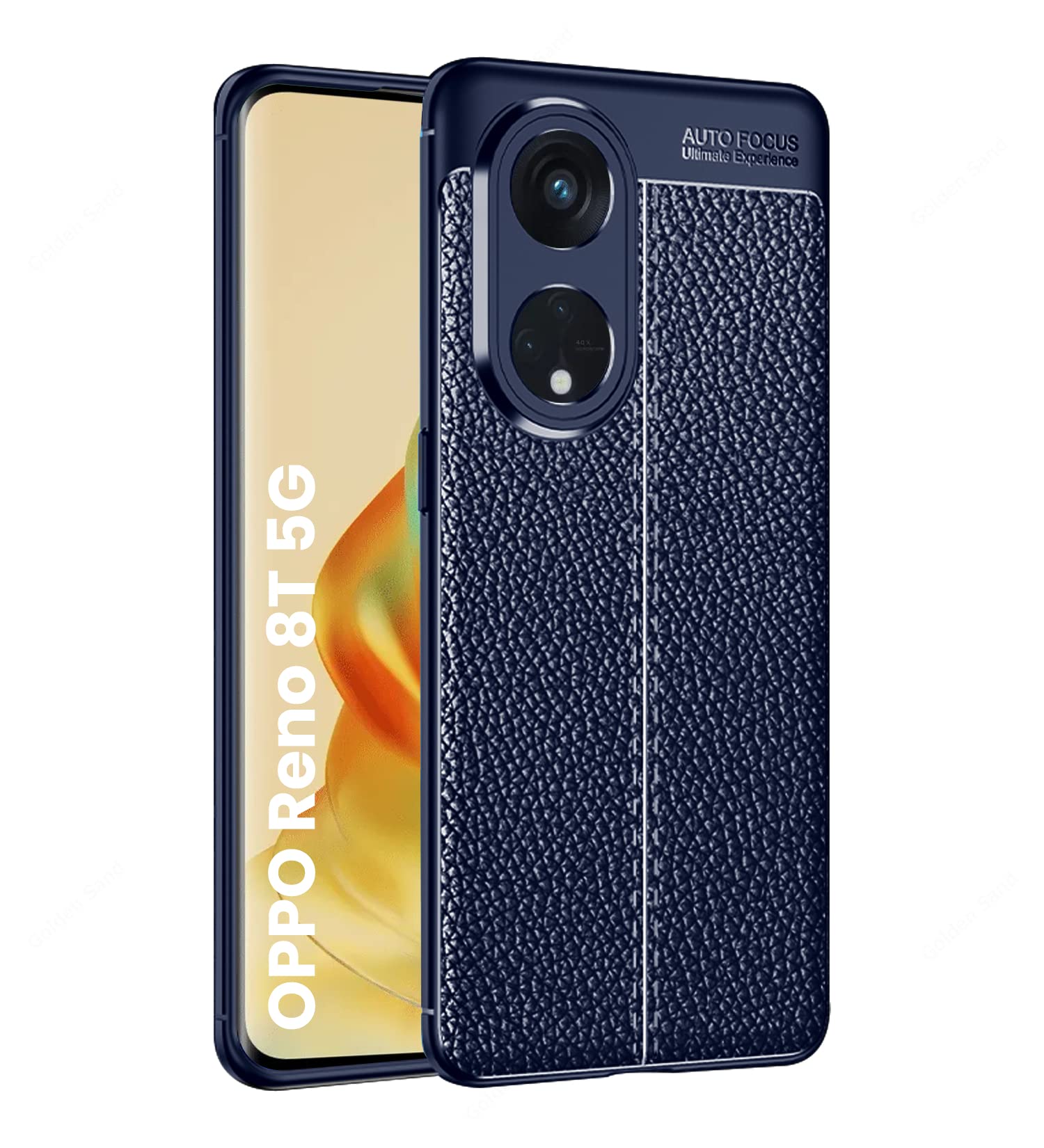 Golden Sand Oppo Reno 8T 5G Back Cover - Leather Textured Shockproof TPU Case for Oppo Reno 8T 5G Mobile, Blue (B0BWWD4ZYL) Amazon Price History, Amazon Price Tracker