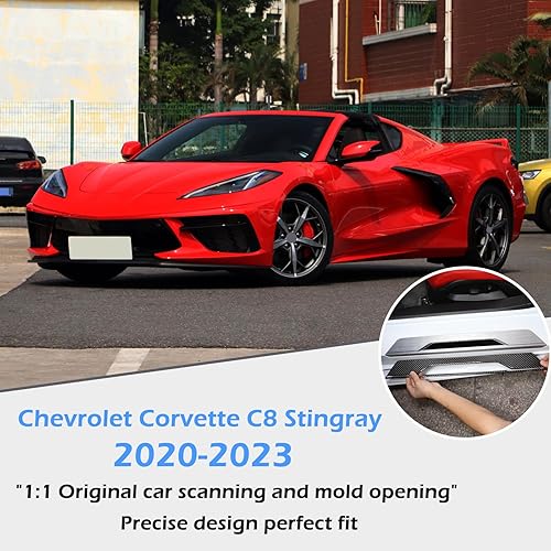 Miniatura 6 de CHEAYAR Cubierta de umbral de puerta interior de automóvil suave de fibra de carbono real 3D para umbral de puerta interior de automóvil kit de