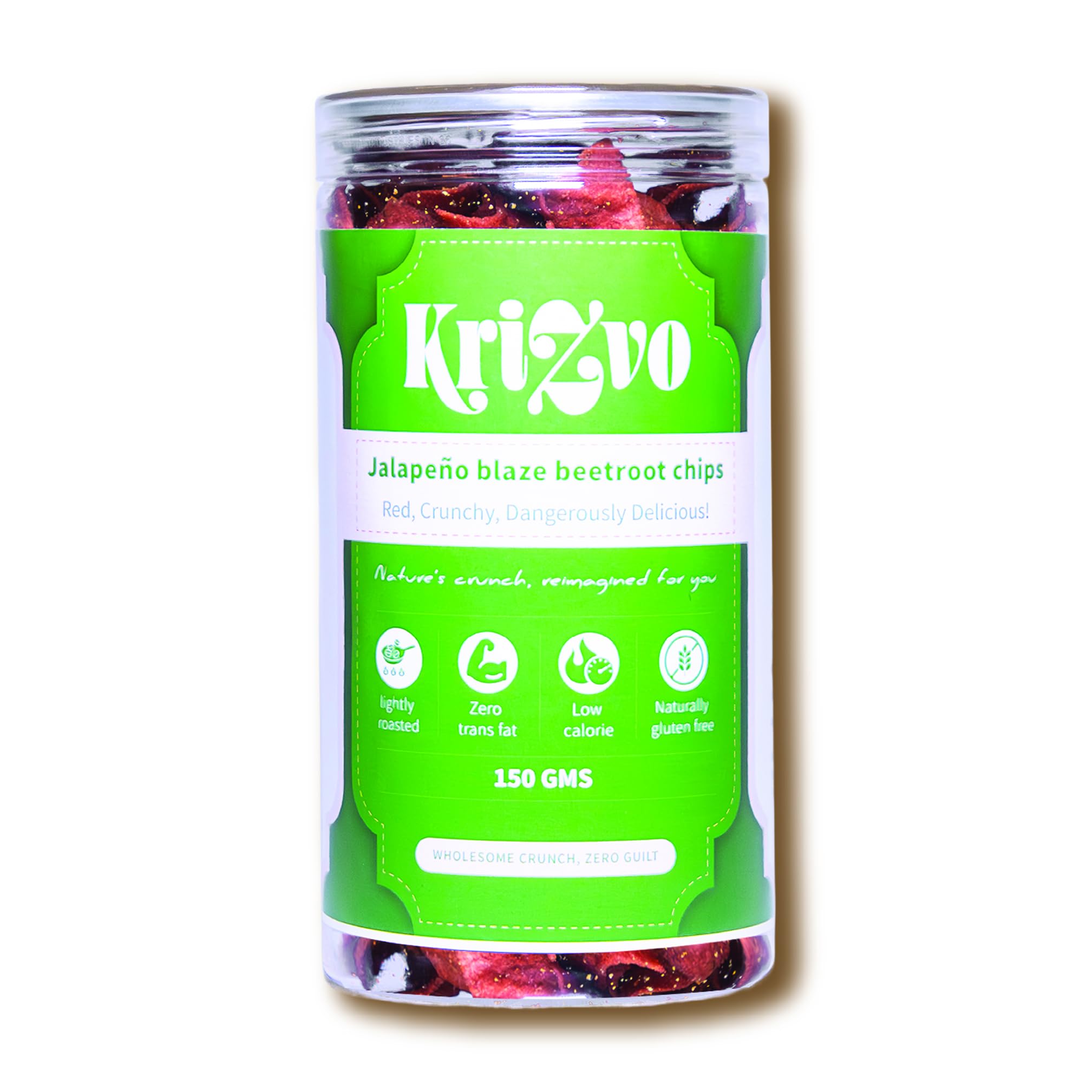 Krizvo Jalapeño Blaze Beetroot Chips – 150g (Pack of 1)-image-4