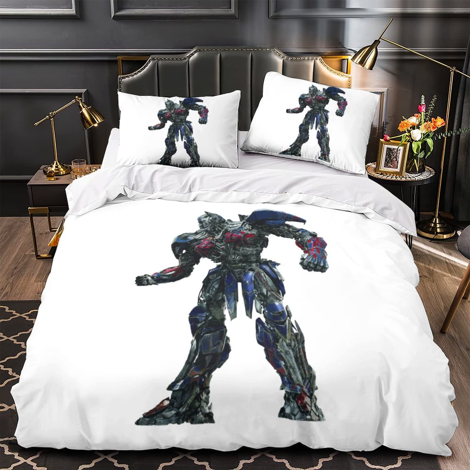Housse De Couette Transformers Bumblebee 3D - Parure De Lit 3 Pièces Double 200x200 Cm Microfibre