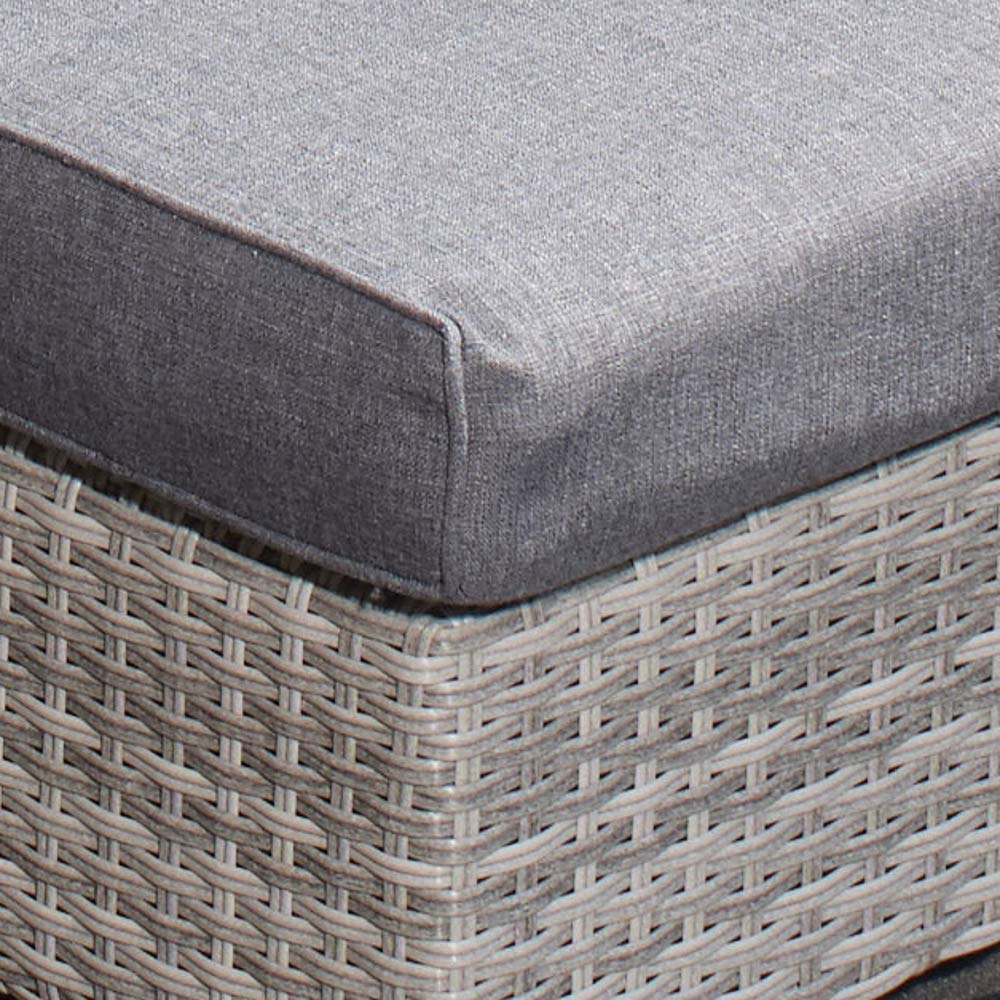 Green Spirit - Garten Multifunktions-Sofa Sunny - Hellgrau, Poly-Rattan, Wetterfest, kann in wenigen Augenblicken von einem Garten-Sofa/Garten-Bank zum Garten-Bett/Garten-Liege umgeklappt Werden