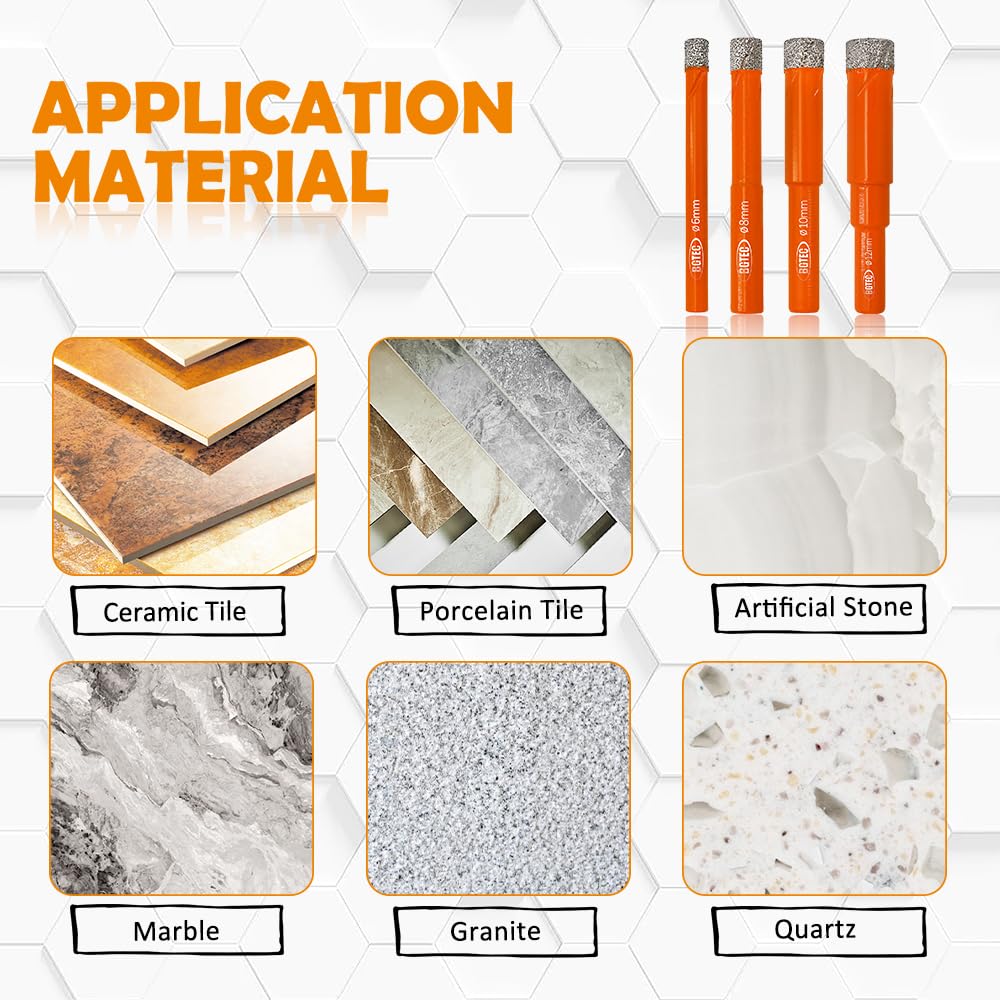 50PCS T Shank Jigsaw Blades Set for Wood Plastic Metal and Dry Diamond Drill Bit Set 5pcs 3/8" for Granite,Marble,Masonry, Concrete, Tile/Ceramic