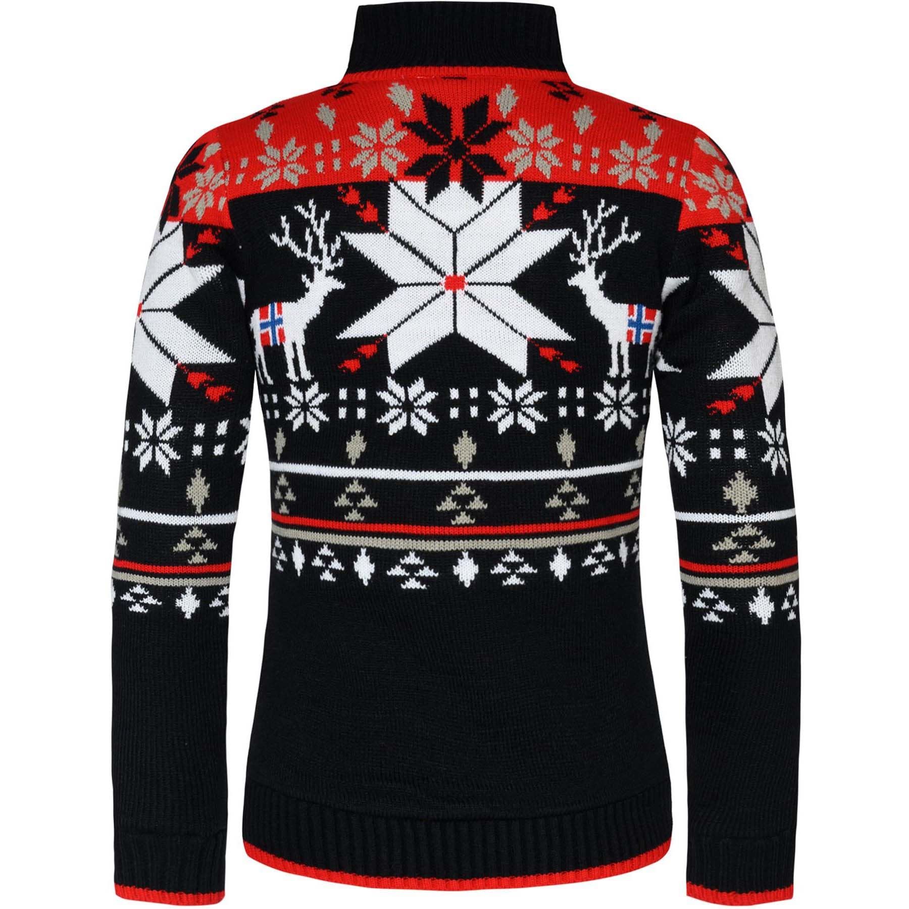 Nebulus Jersey de punto con pelo Fria para mujer, color negro y rojo, talla XL (42)