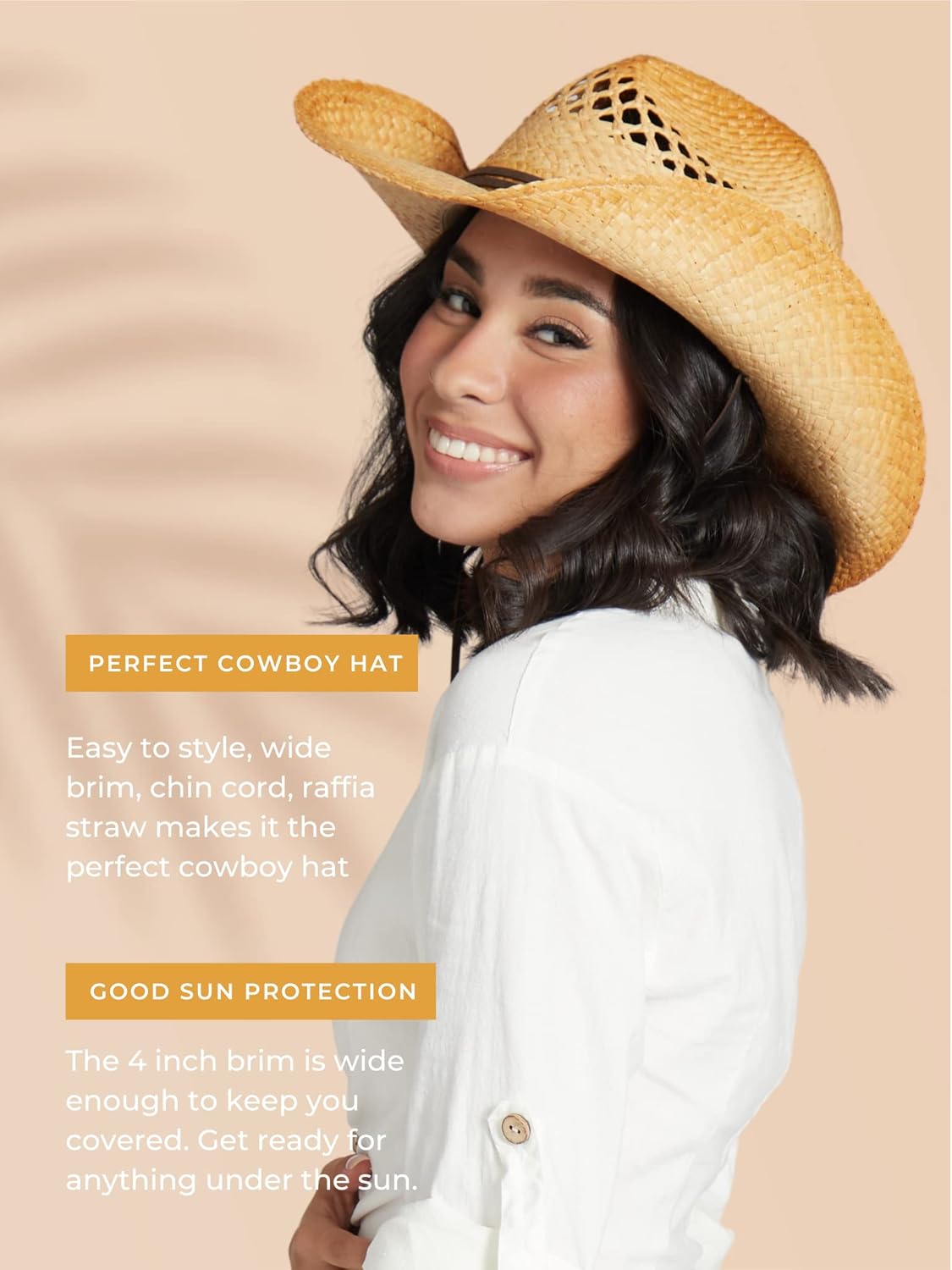 San Diego Hat Company Women's Raffia Cowboy Hat