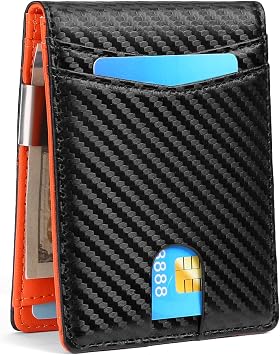 Slim Wallet for Men Bifold RFID Blocking Front Pockets Wallet Credit Card Holder Minimalist Leather Money Clip Mens Wallet with 12 card Slots