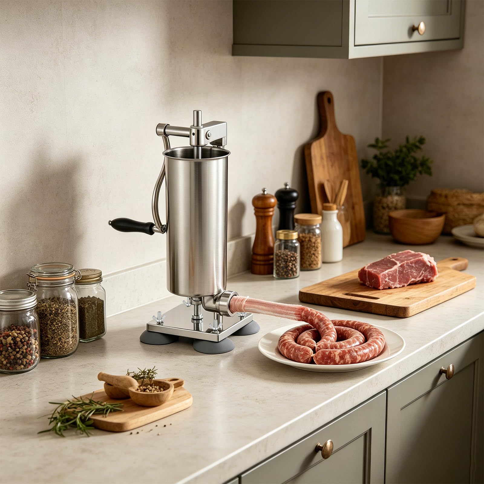 Machine à saucisses verticale en acier inoxydable 3 l