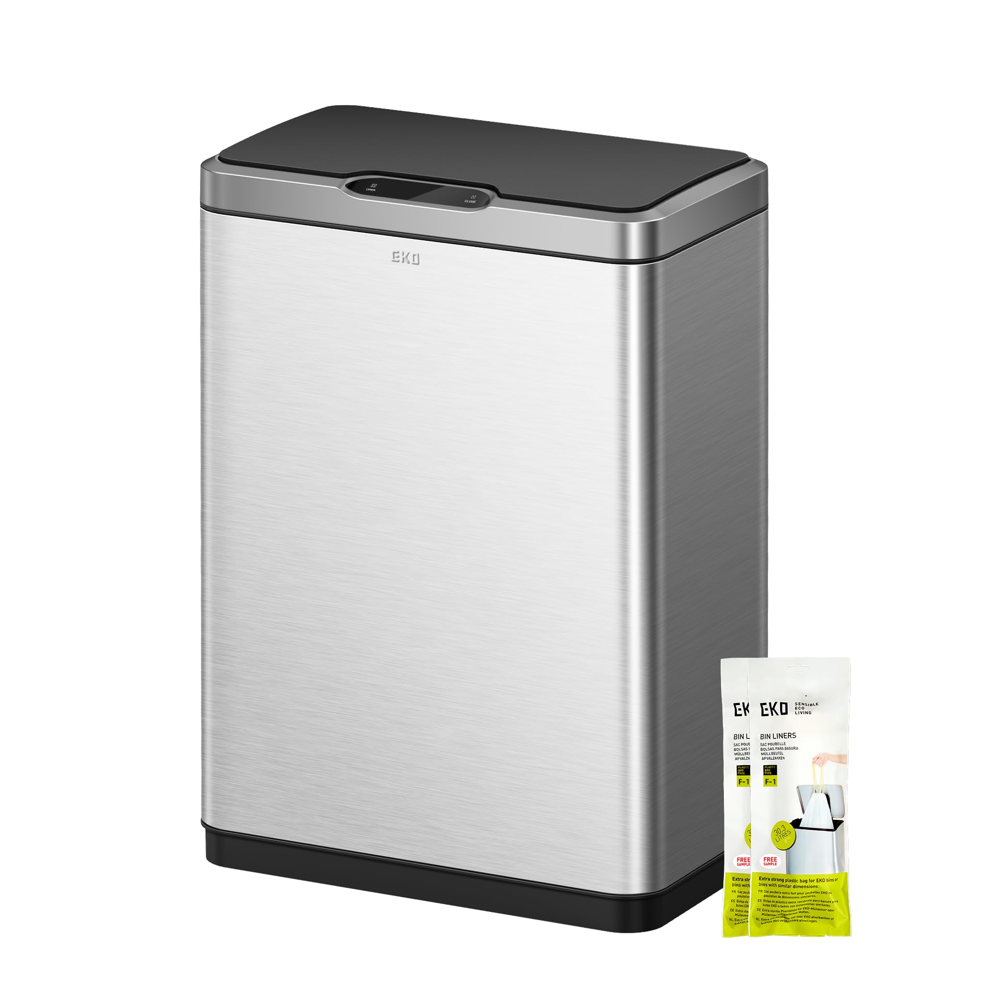 EKO Sensor Mülleimer 2 Fächer, 2 x 20L, elektrischer Recycling-Mülleimer