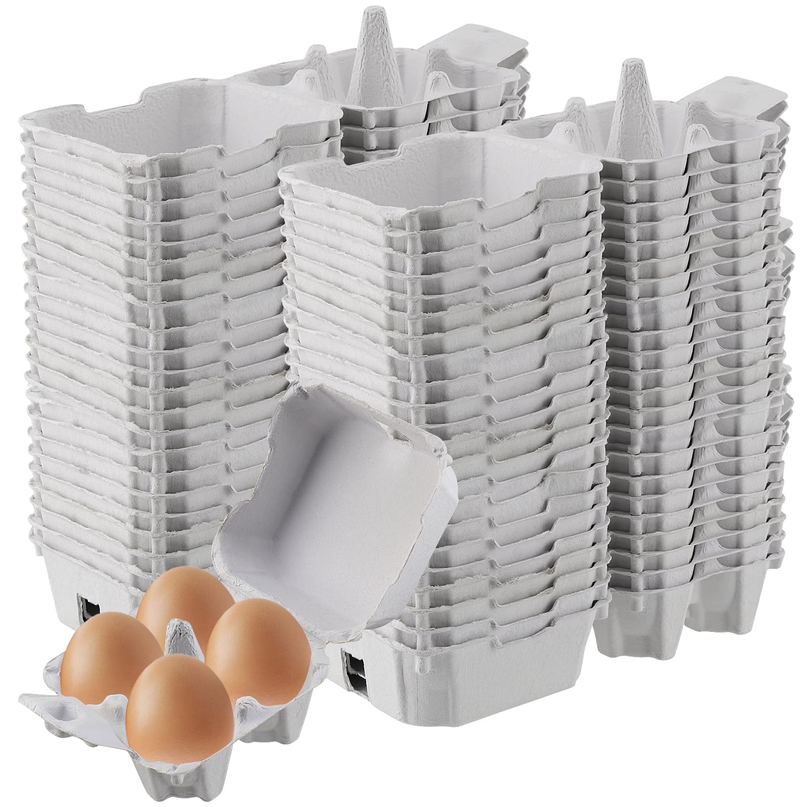 Cartons à œufs en papier MUKLEI lot de 50 boîtes blanches pour transport et ferme
