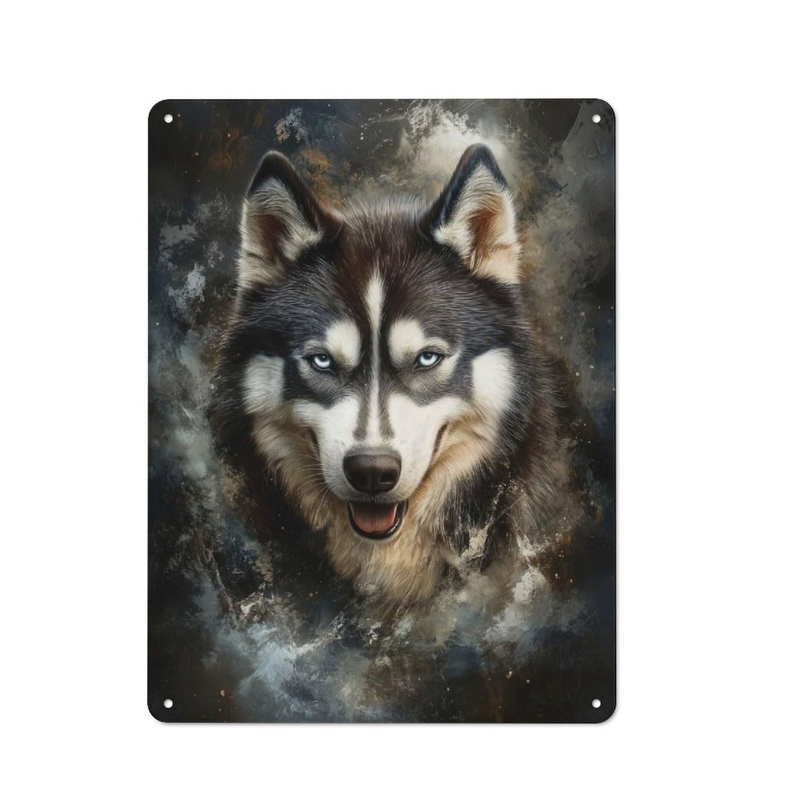 Country Siberian Husky Portrait Country Metal Sign 40x30cm, Farmhouse Wall Decor for Farmhouse Kitchen, Pantry Or Dining Area