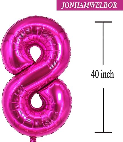 Miniatura 3 de Globos de color rosa intenso con el número 18, número 18 de 40 pulgadas, 18, gigantes, gigantes, enormes globos de aluminio Mylar helio cumpleaños