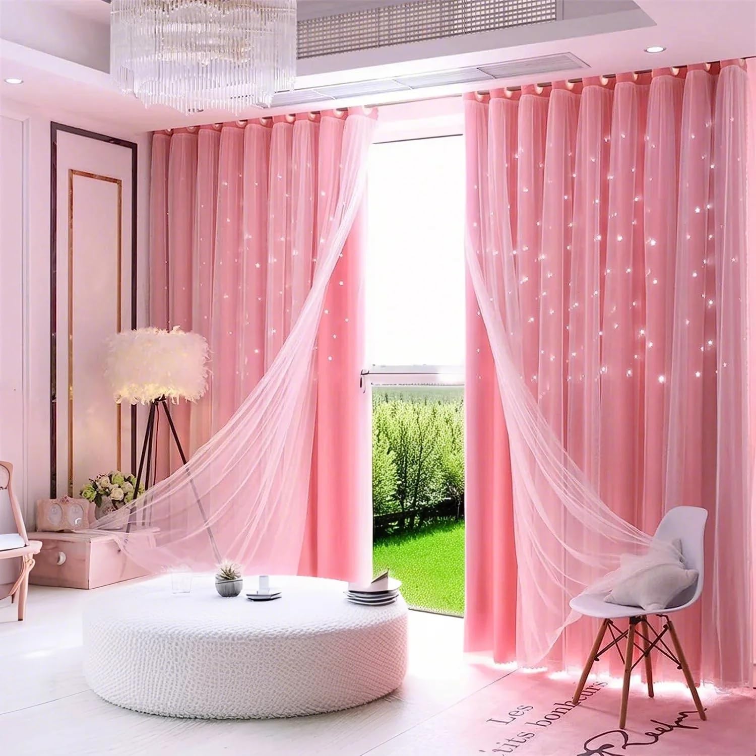 Cortina Rosa Cortina Chevron Cinza Com Rosa Para Varão 2 Metros