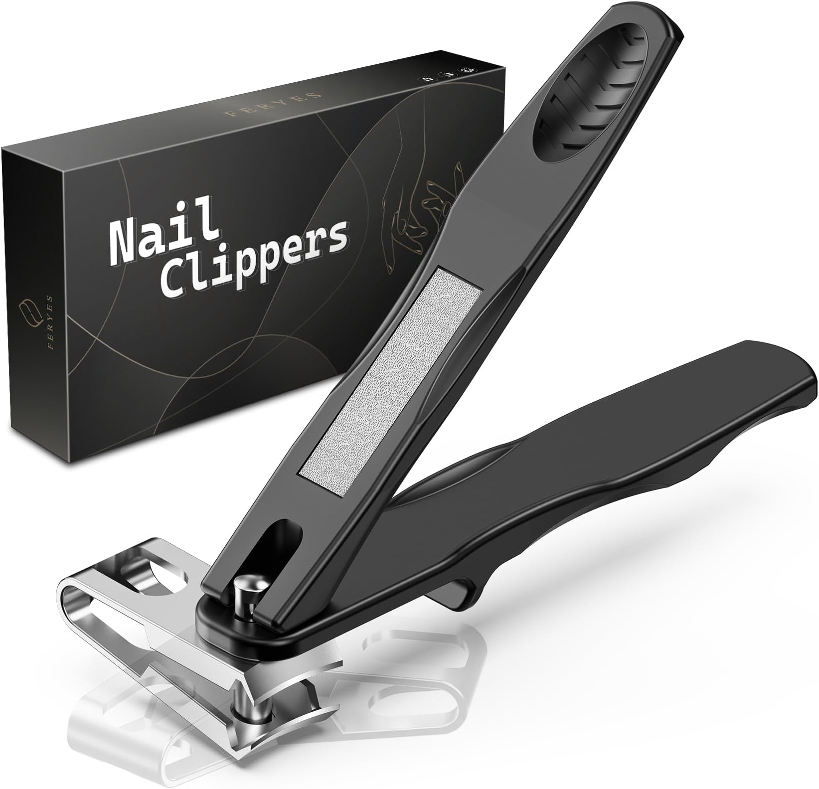 360° Rotating Nail Clippers for Seniors, Long Handle Fingernail Clippers for Men and Women, Ergonomic EZ Grip Toenail Clippers for Thick Nails