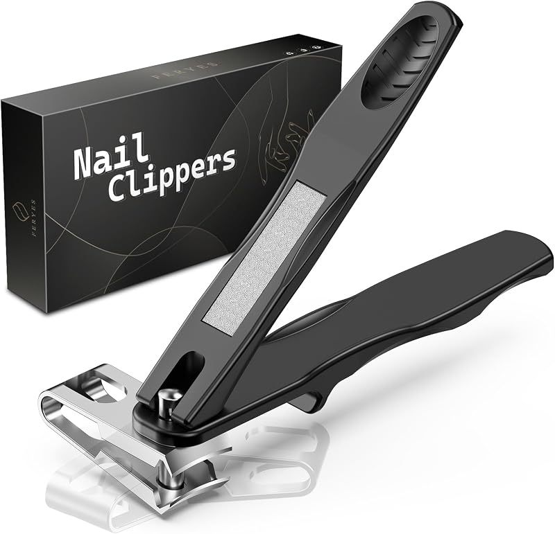 360° Rotating Nail Clippers for Seniors, Long Handle Fingernail Clippers for Men and Women, Ergonomic EZ Grip Toenail Clippers for Thick Nails