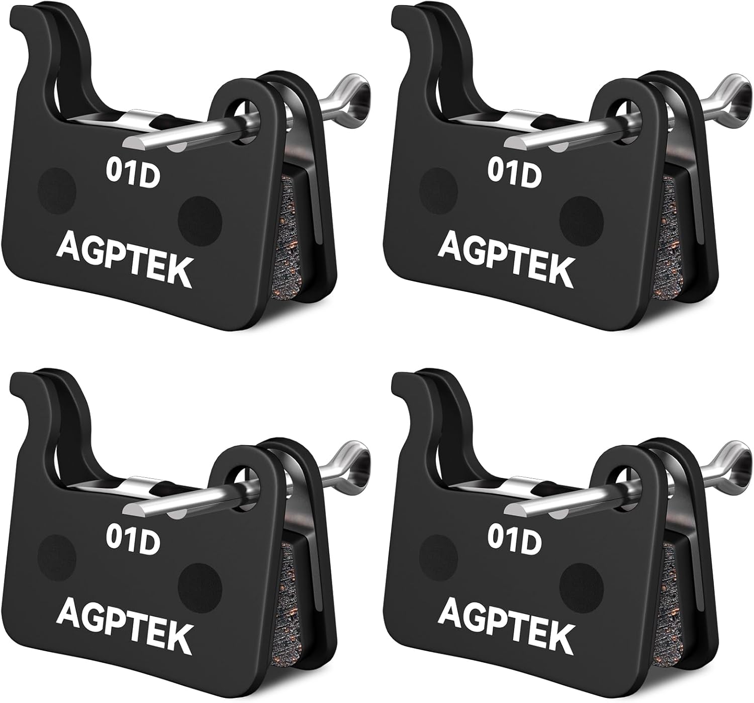 AGPTEK Bike Brake Pads, Excessive-Efficiency Bicycle Brake Pad, 4 Pairs Semi-Metallic Bike Pad for Mountain Bike Disc Brakes, Suitable with Shimano Deore XT SLX Hone Alfine Saint, Black