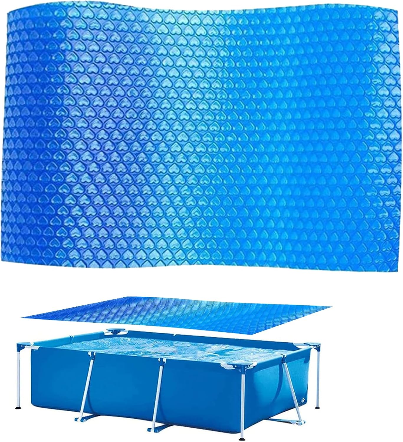 Swimming Pool Solar Cover Foldable Dustproof Anti UV Pool Heat Preservation Film 260x160cm, Swimming Pool Solar Cover