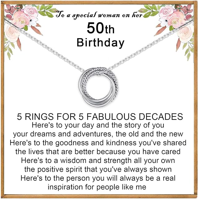 VOSAP 30th 40th 50th 60th 70th Birthday Gifts for Women, Birthday Gifts for Best Friends, Sterling Silver Necklace Jewellery 30th 40th 50th 60th 70th Birthday Gifts for Her Daughter Mum