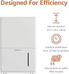 Amazon Basics 35-Pint Dehumidifier, Up to 2500 Sqf, with Auto and Turbo Modes, Auto-Defrost, Timer, Overflow Protection, 1.6-Gal Water Tank, Quiet Operation (≤54 dB), White