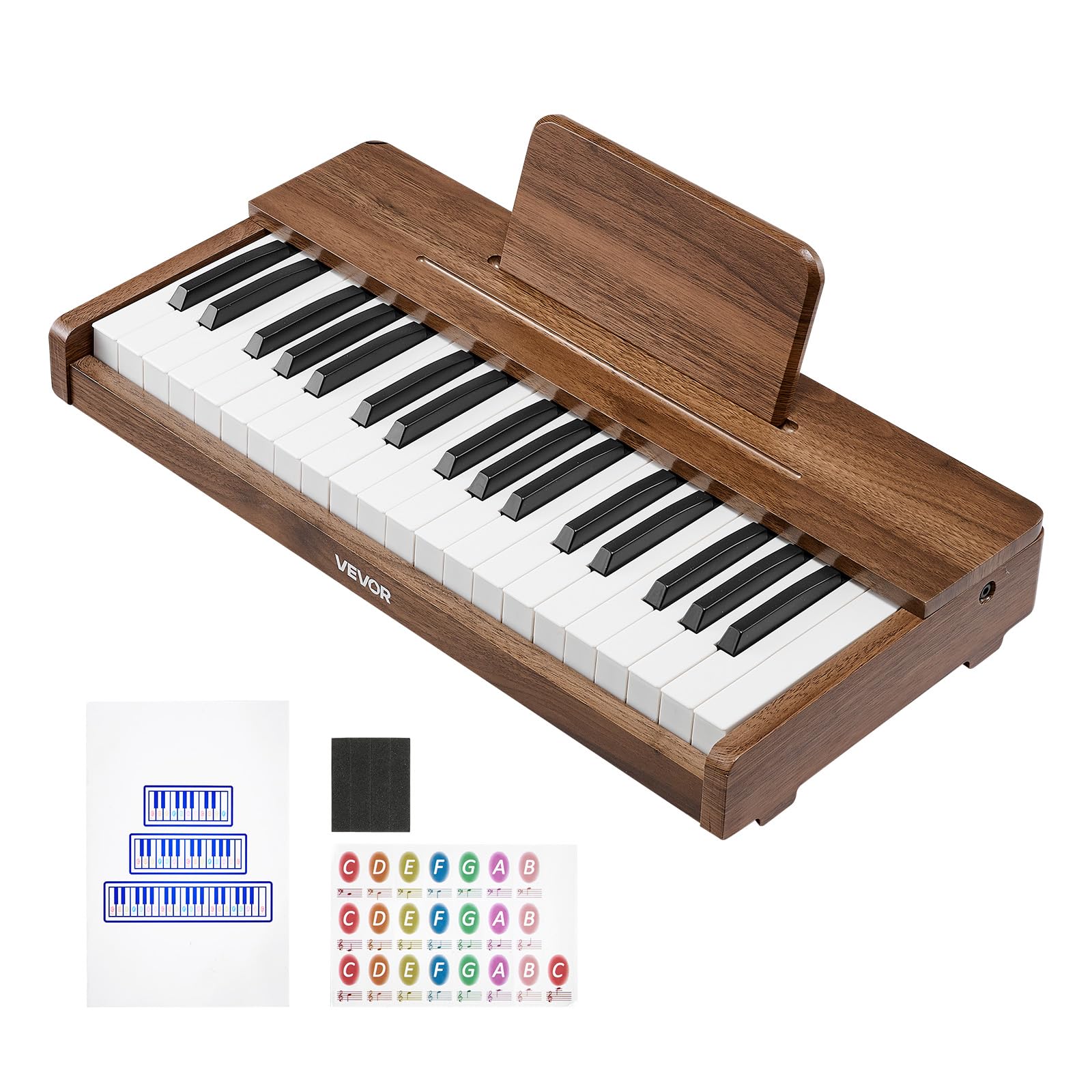 VEVOR Mini Strumento Musicale Giocattolo in Legno a 37 Tasti, Mini Strumento Musicale Giocattolo Educativo con Suono Realistico, Doppia Alimentazione, Volume Regolabile per Bambini Piccoli