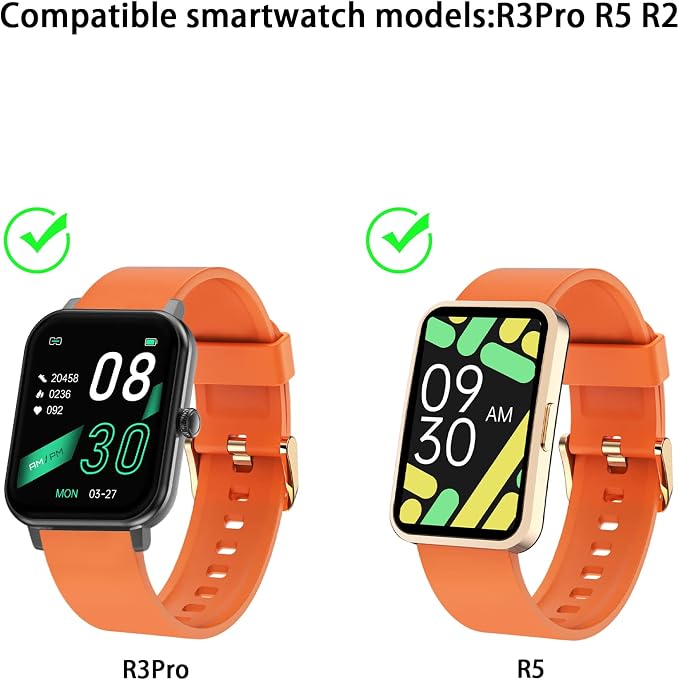 IOWODO Smartwatch R2,R3Pro,X2 20 mm, Nero Cinturino di ricambio per  orologio smart lencicol Accessori gadget Sport e tempo libero