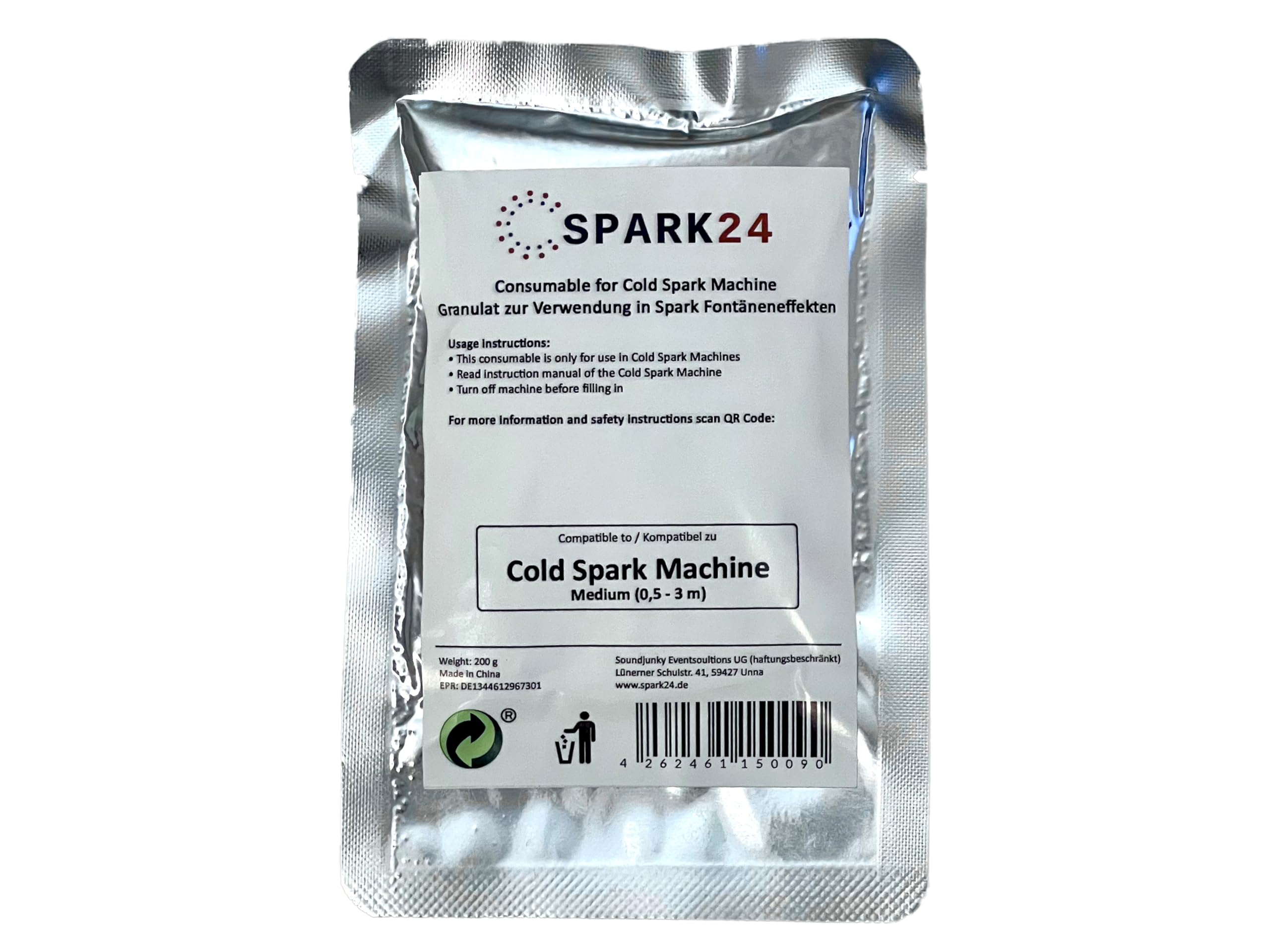 Cold Spark Machine Gránulos para chispas frías chispas de titanio en polvo medio