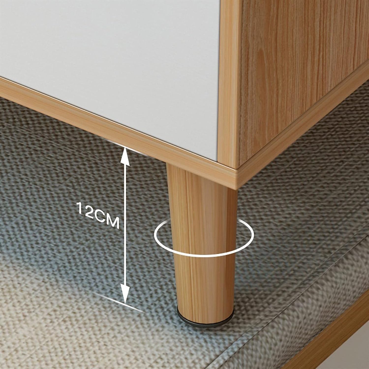 Dresser Mini Wooden Dressing Table with Flip LED Mirror Compartmental Storage Compartment Low Table Coffee Table Side Table 60×40×38 cm Dresser for Bedroom