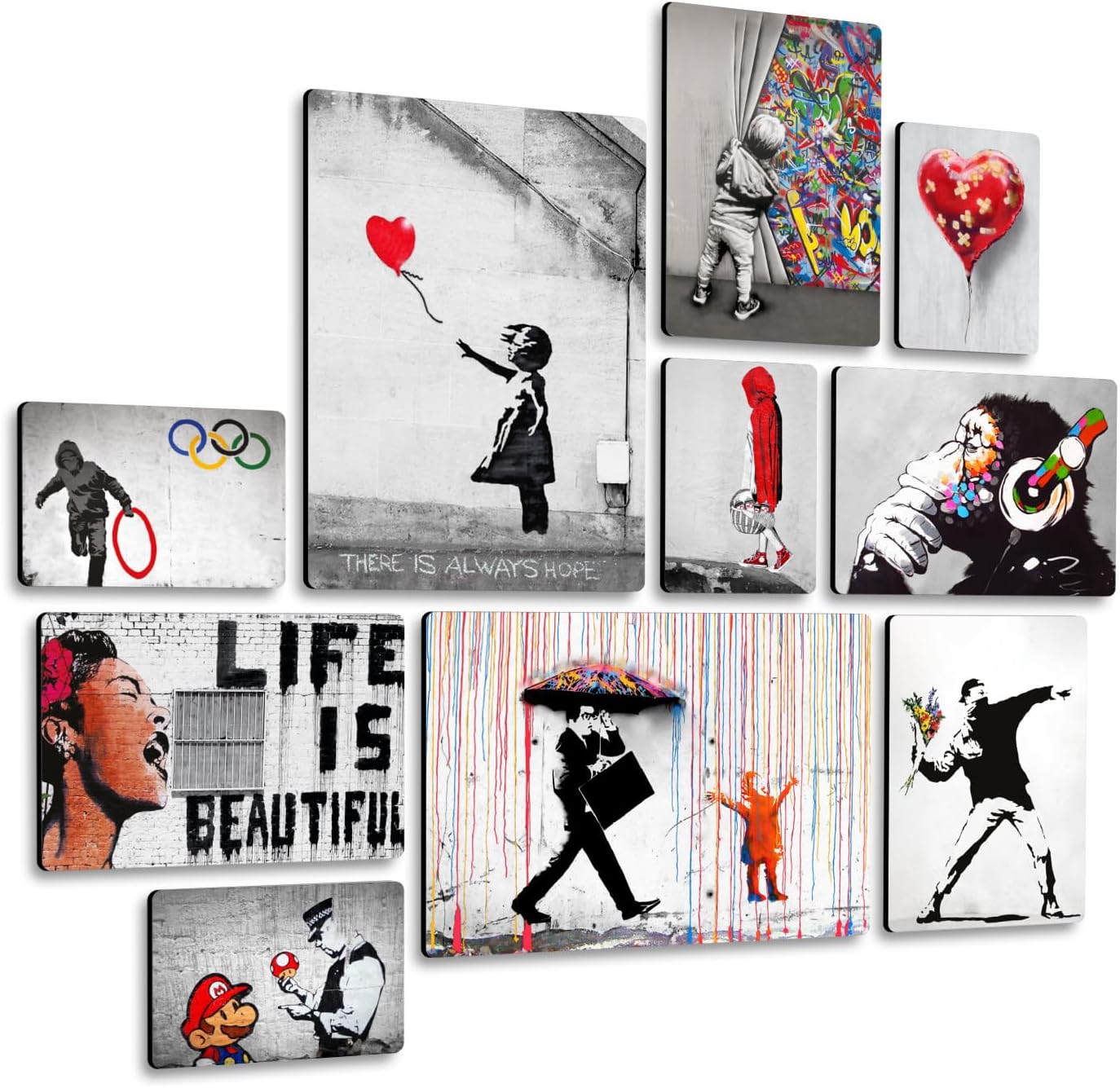 Banksy Roter Ballon Gemälde Auf Acrylglas - 140x100cm Moderner Wandschmuck