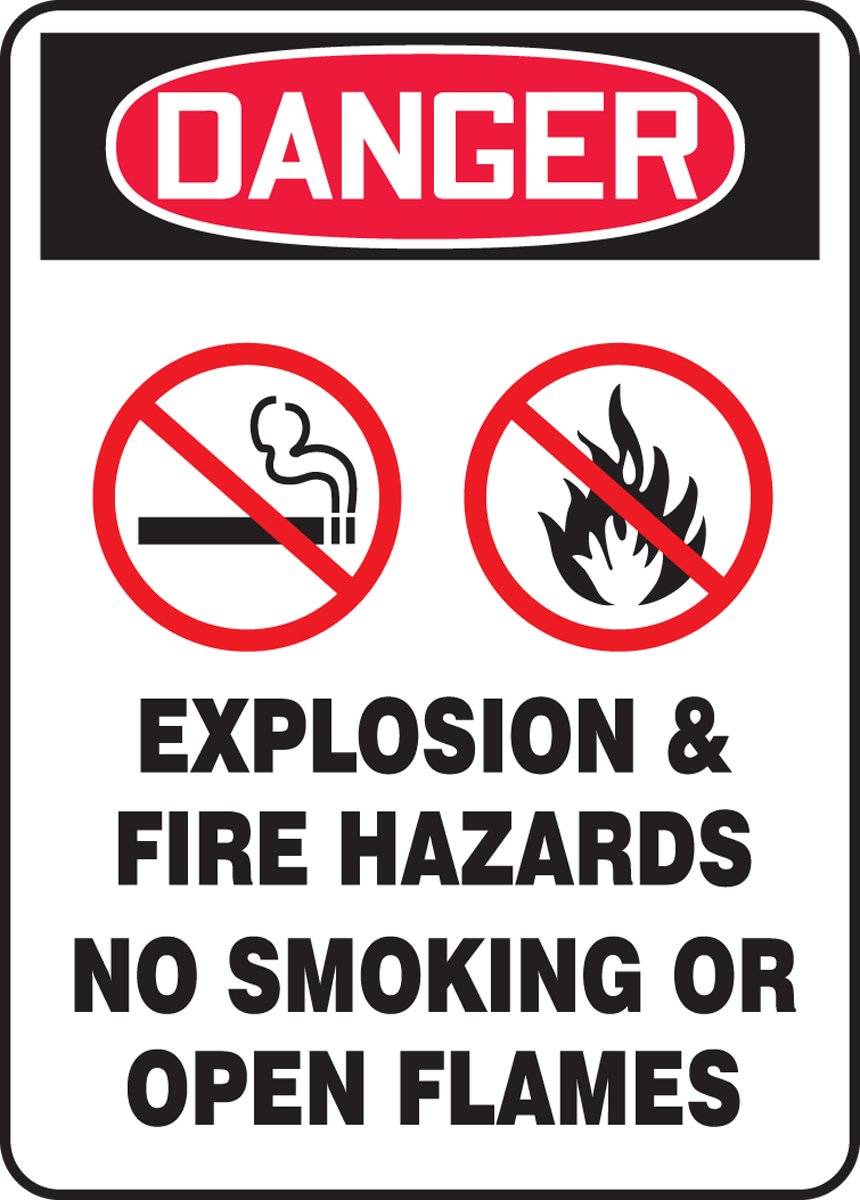 Panneau Interdiction de Fumer pour Zone de Danger Explosion Accuform 10x7