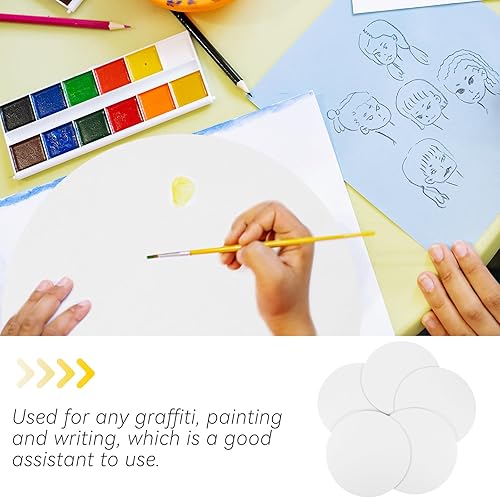 Miniatura 9 de 6 piezas de 7.9 in de lienzo redondo tablero de dibujo de arte tablero de pintura artística de forma redonda tablero de lienzo de pintura al óleo