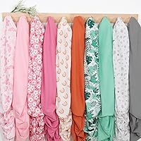 Vista 7 de The Peanutshell 4-Pack Fitted Crib Sheet Set - Super Soft & Breathable Baby Girl Crib Sheets, Nursery Decor, Fit for Standard Mattress Cover- Pink