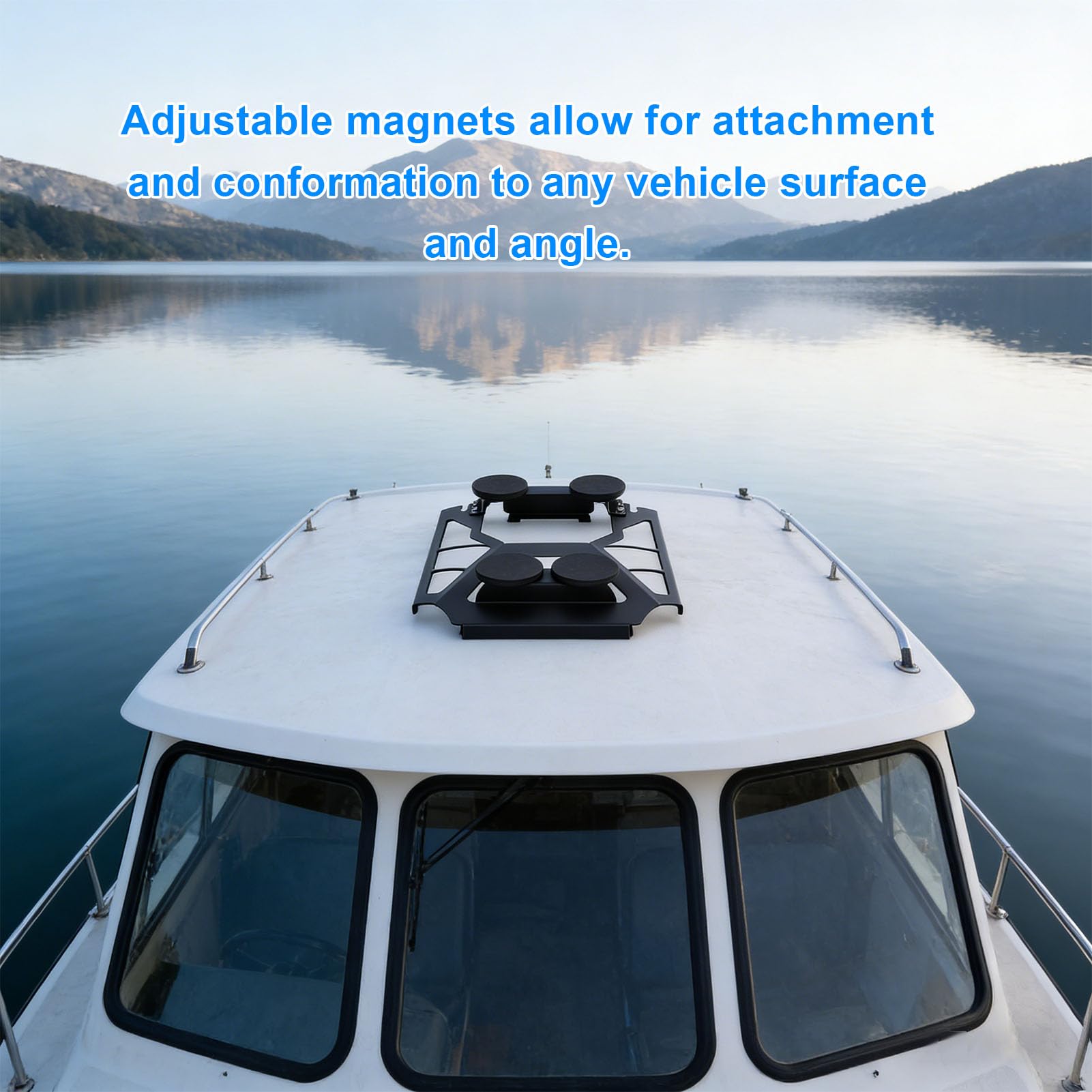 Fafeicy Kit de Montage Magnétique pour Antenne Parabolique, Base en Acier allié Réglable à 360 ° pour Mini Antenne Parabolique sur le Toit de la Voiture et du Bateau