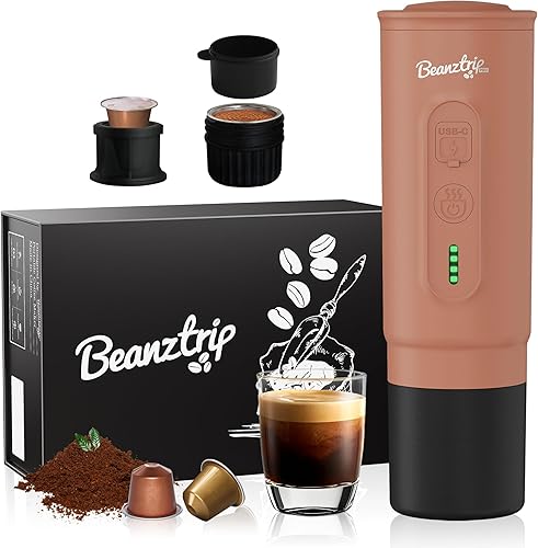 Miniatura 9 de H02 PRO - Máquina de café espresso portátil, cafetera eléctrica de viaje para cápsulas NS y café molido, 20 bares, mini cafetera pequeña para Negro