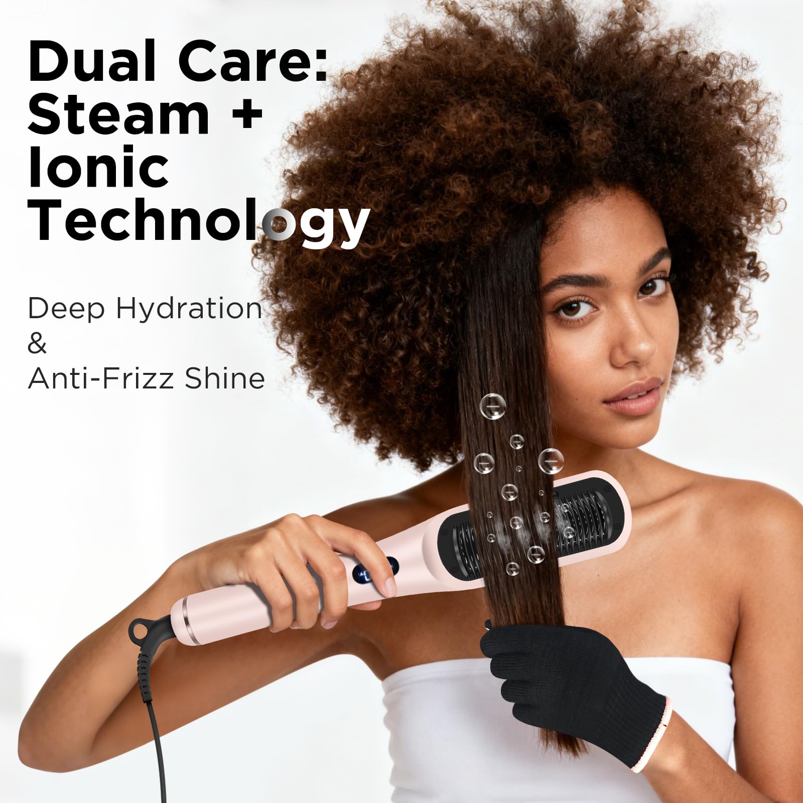 Prizm Pro Steam Ionic Hair Straightener Brush