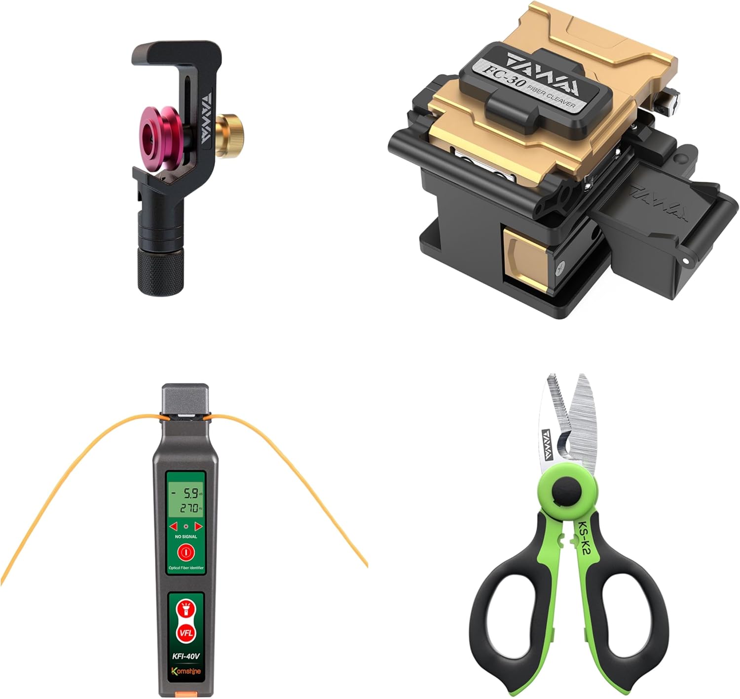 Optical Fiber Cleaver Double Fixture Fiber Optic Cutting tools Wire Stripping Machine TAWAA FC-30 Cleaver Cleaved Angel <0.5 degress ; Blade life up to 48,000 times