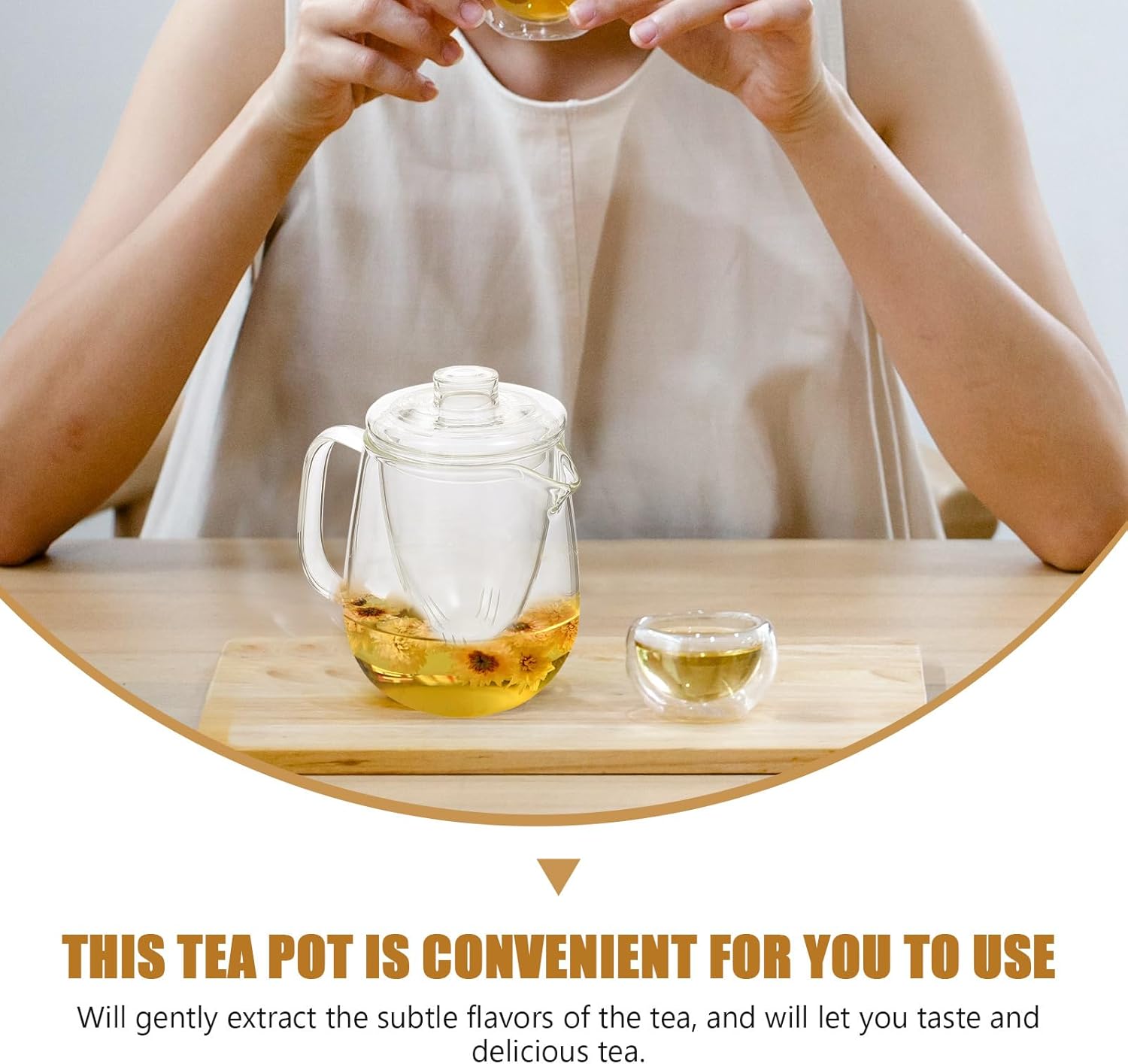 Heat-resistant Glass Teapot for Loose Leaf Tea Transparent Scented Tea Maker for Adults for Green Herbal