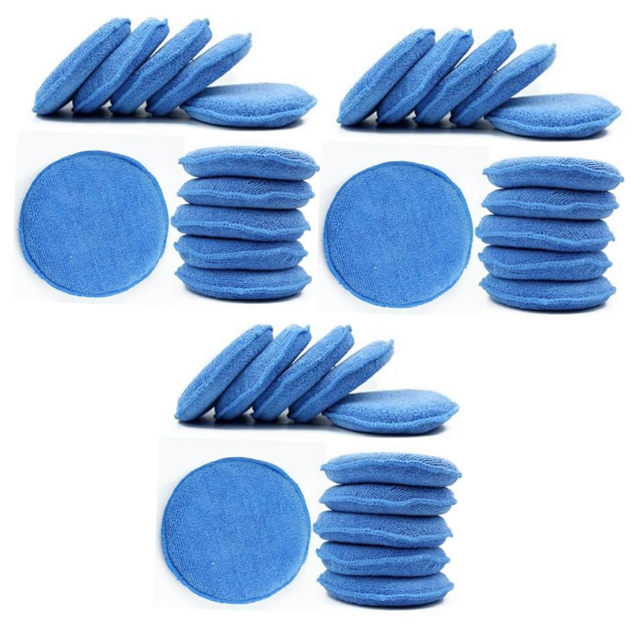 30 Stk blaue Wachspolitur auto polierschwamm Wachs polieren Schwamm aus Mikrofaser Autos Autos Schönheitsschwämme Bausatz handhaben Wachsschwamm polieren Autowachsschwamm Blue