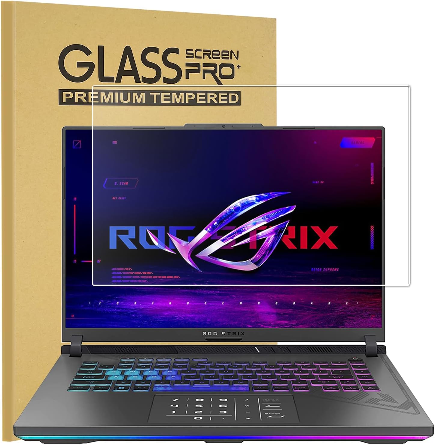 Tempered Glass Screen Protector Designed for ASUS ROG Strix G16 & SCAR 16-Inch Gaming Laptops (2023-2025 Models: G614, G635, G615, G634) | 9H Hardness, Anti-Scratch, HD Clarity Protection