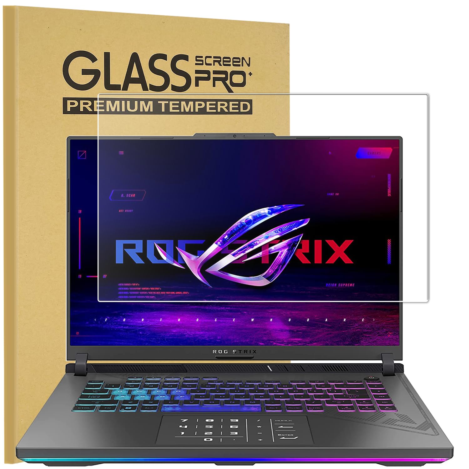 KEANBOLL Tempered Glass Screen Protifier Designed for ASUS ROG Strix G16 & SCAR 16-Inch Gaming Laptops (2023-2025 Models: G614, G635, G615, G634) | 9H Hardness, Anti-Scratch, HD Clarity Protection