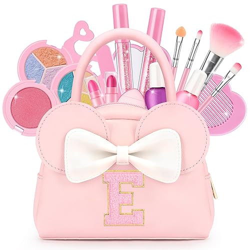 Miniatura 11 de Kit de maquillaje real para niñas – 18 piezas de juguetes de maquillaje no tóxicos y lavables con bolso inicial para niños pequeños – Regalos