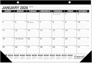 GuassLee Desk Calendar 2026-2027 - 17" × 11.5" Desktop Calendar 18 Months Runs from Jan. 2026 to Jun. 2027 with Julian Date for Home School Office Desk Top Organizing
