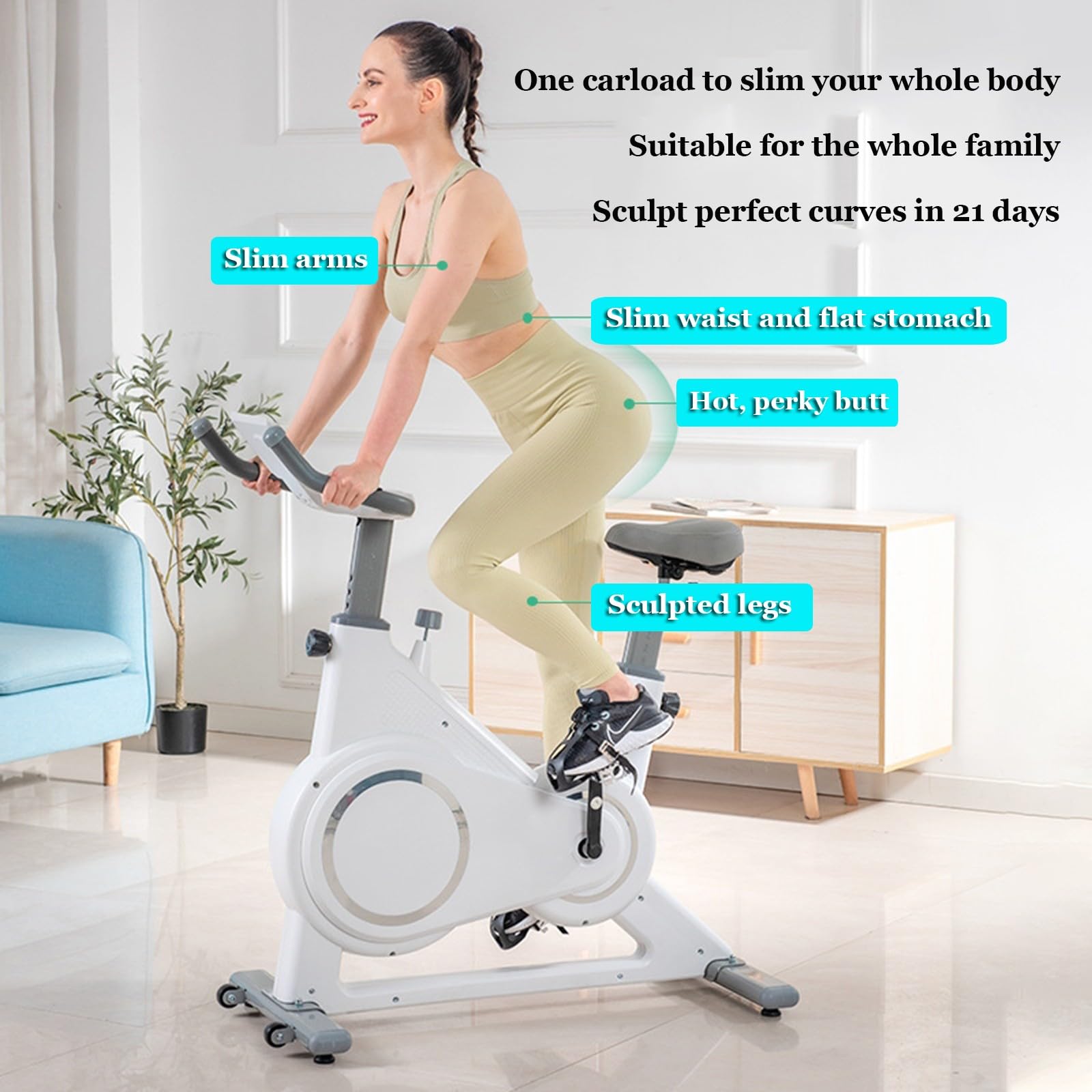 Rowery spiningowe do użytku domowego, cichy rower treningowy do siłowni, rower treningowy, sprzęt fitness do domu, do 120 kg, odpowiedni dla dorosłych czarny, 115 x 53 x 110 cm