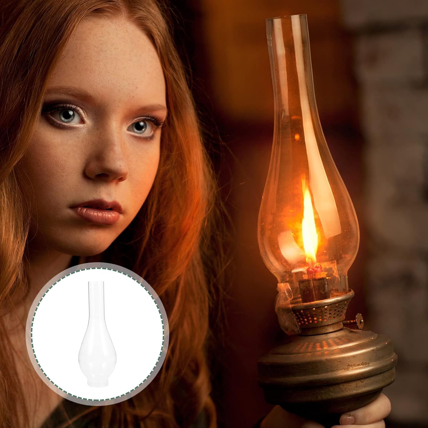 Abat-jour En Verre Pour Lampe à Pétrole / Kérosène - Style Rétro - Remplacement Universel - Coupe-vent