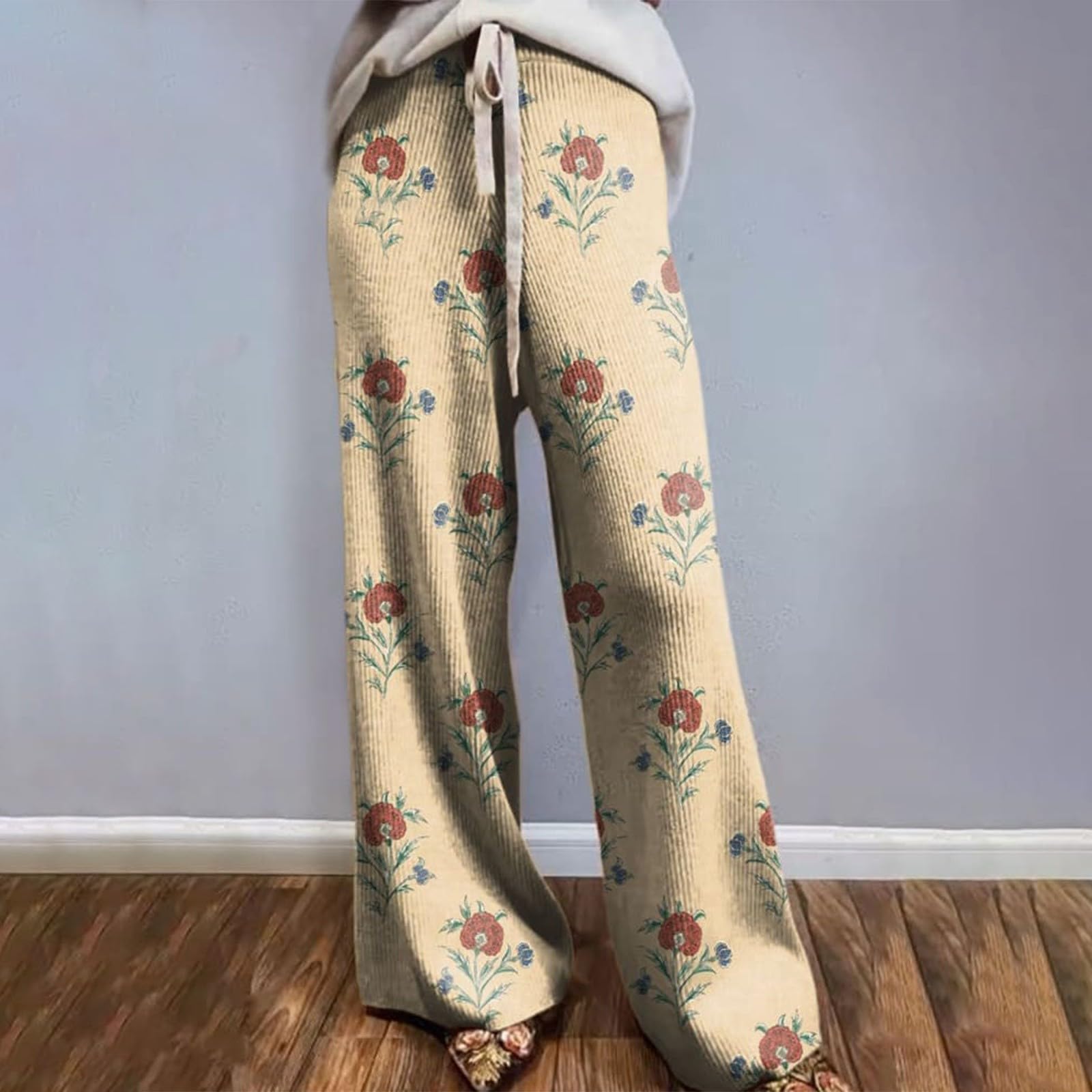 Pantalon De Sport Femme avec Poche Pantalon Fluide Elastique Ample Pantalon De Survêtement à Taille Coulissante Detente Femme Pantalon Danse Femme Taille Haute Extensible Jogging été Femme