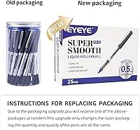 Vista 7 de EYEYE 25 Pack 0.5mm Blue Rollerball Pens Extra Fine Point Quick Dry, Liquid Ink Pens Fine Point Smooth Writing Pen for Journaling, Note Taking