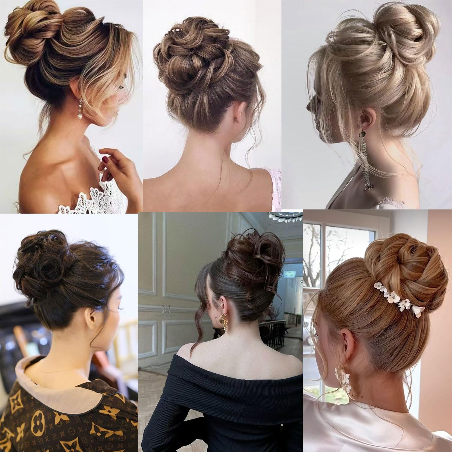 Claw Clip Messy Bun Hair Piece Wavy Curly Large Hair Bun Clip in Claw Chignon Ponytail Hairpieces Synthetic Tousled Updo Hair Extensions Scrunchie Hairpiece for Women (Medium Brown) - Image 4