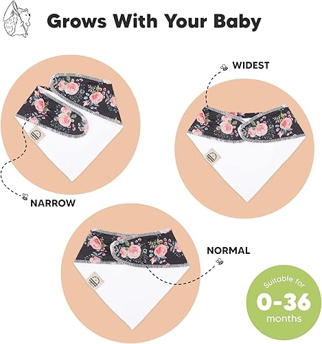 Miniatura 7 de KeaBabies Paquete de 8 baberos orgánicos para bebés para niñas y niños y paquete de 10 baberos bandana para bebé, baberos de dentición para niños y