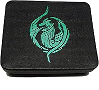 Vista 4 de Leather Lite - Estuche de almacenamiento y exhibición de dados, perfecto para dados de plástico, metal, piedra o madera (dragón verde)