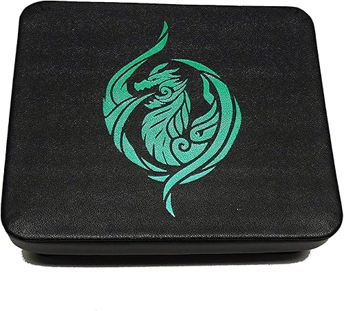Miniatura 4 de Leather Lite - Estuche de almacenamiento y exhibición de dados, perfecto para dados de plástico, metal, piedra o madera (dragón verde)