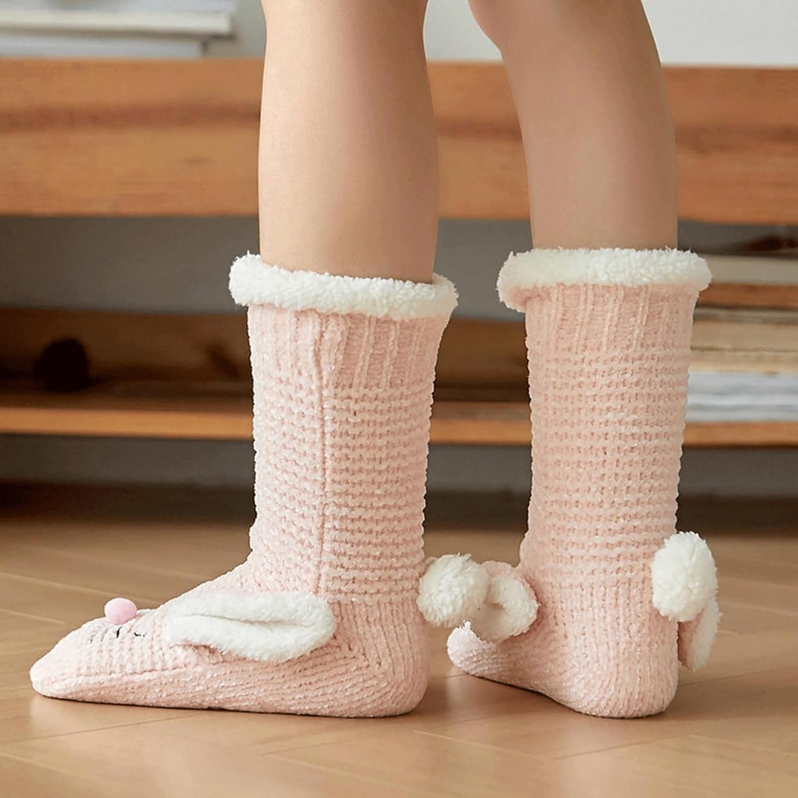 Bodensocken 2 Paar Winter-Bodensocken, Plüsch, verdickte Korallensamtsocken, warme Plüschsocken, Indoor-Übungen, Pilates Socken