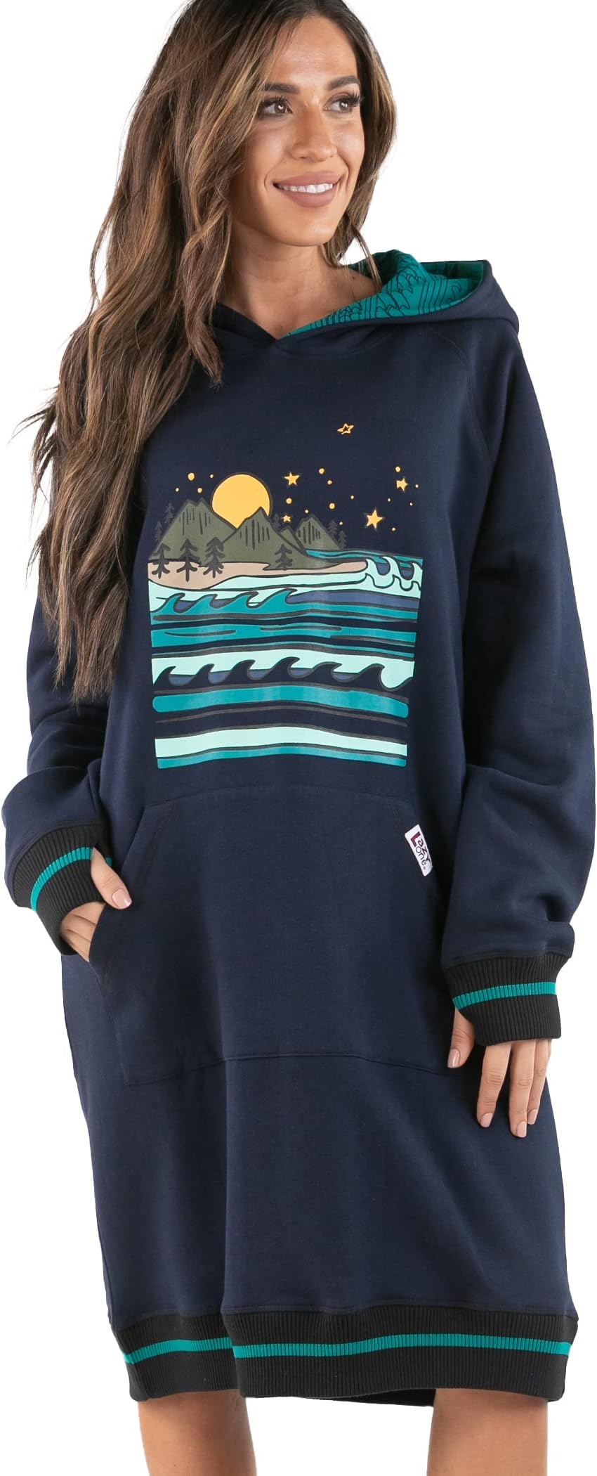 Lazy One Oversized Hoodie Sweatshirt, Comfortable Sleepwear, Sweater Dress For Women