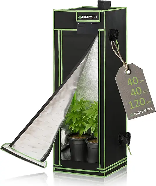 Tente de Culture HIGHWERK 40x40x120 cm - Serre Intérieure Noir Vert